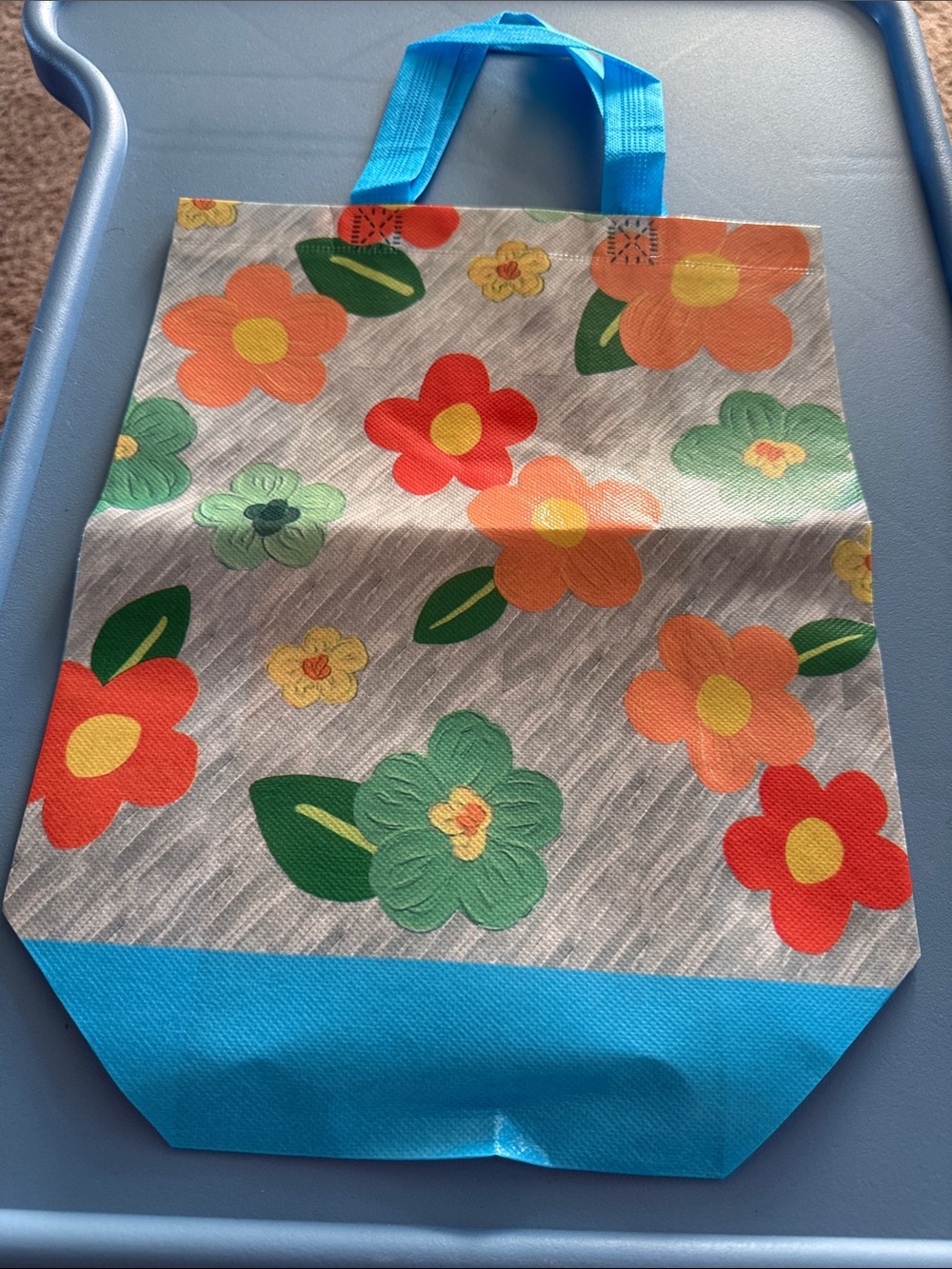 Starbucks Floral Tote Bag in Blue, Green, Orange, Red, Yellow